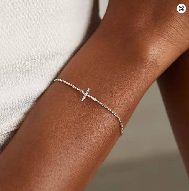 18K STAINLESS STEEL TARNISH FREE CROSS BRACELET