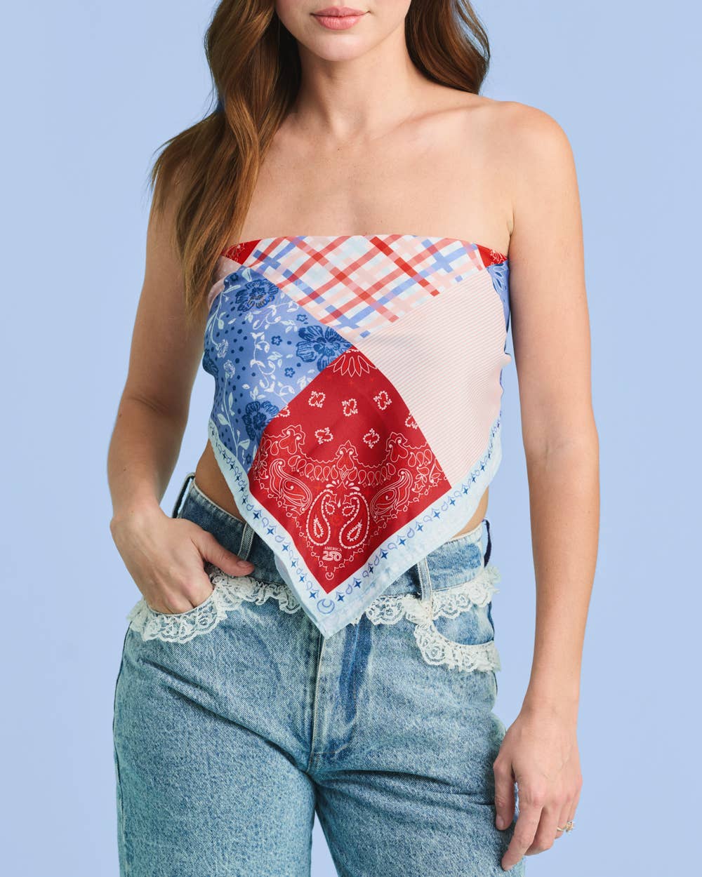 America 250 Patchwork Headscarf | patriotic bandana