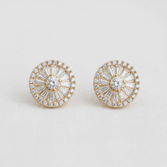 Regal Circular Gemstone Stud Earrings