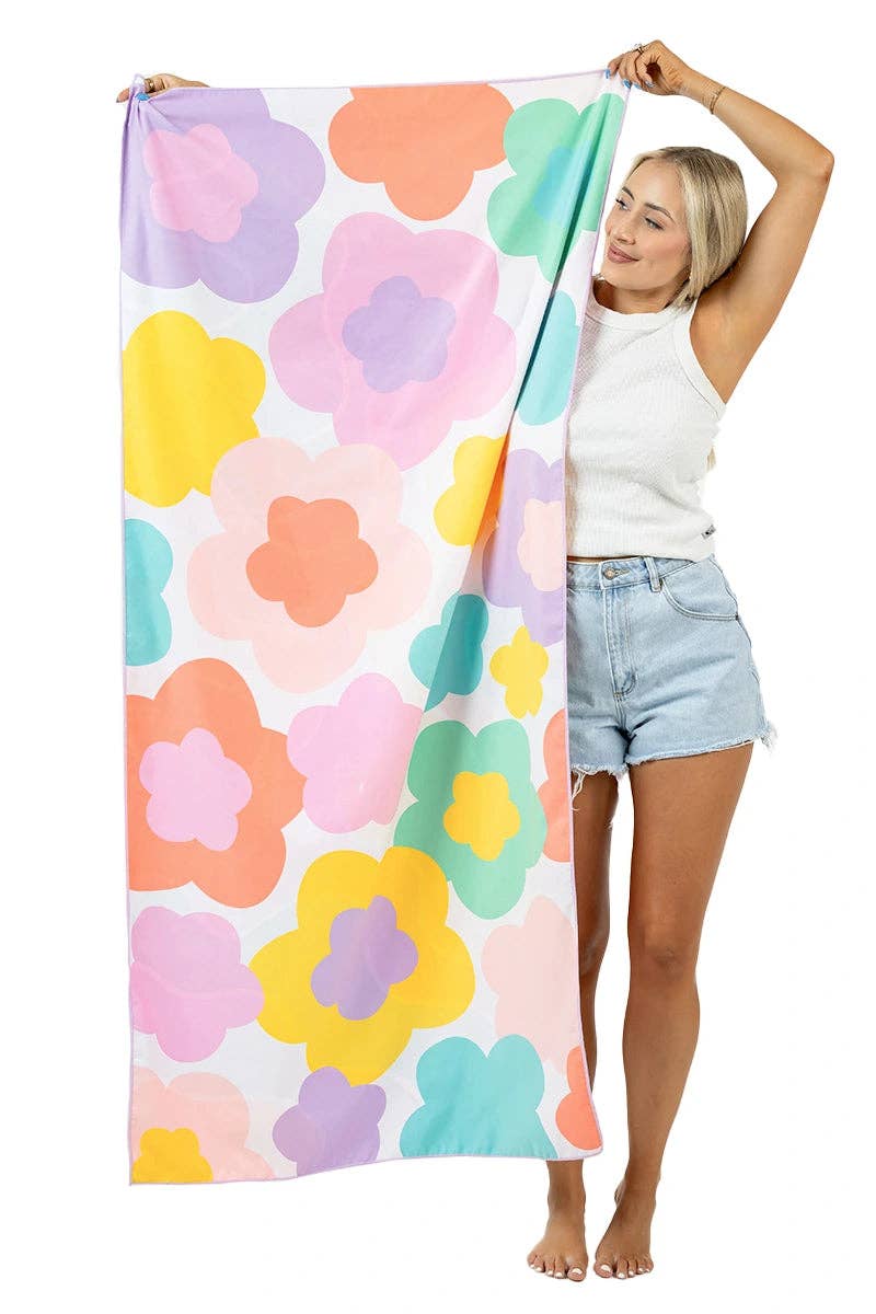 Groovy Flower Microfiber Reversible Towels