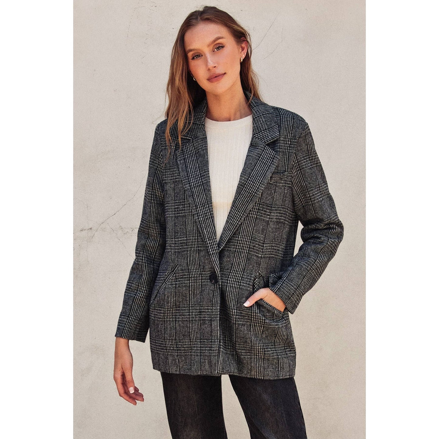 Checks Out Boyfriend Blazer