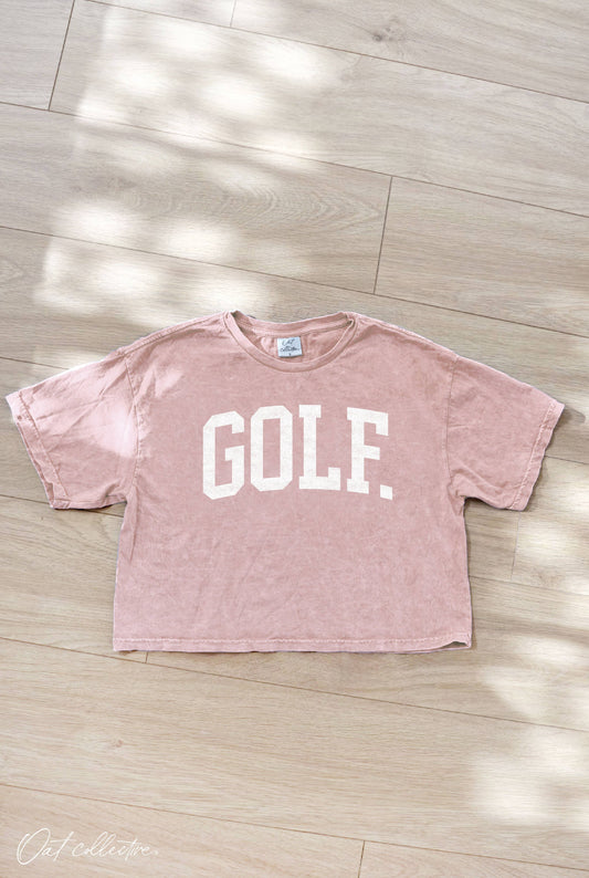 GOLF Cropped Mineral Graphic Top : SOFT PINK / M