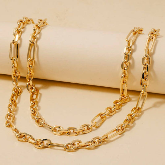 Layered Mixed Chain Necklace