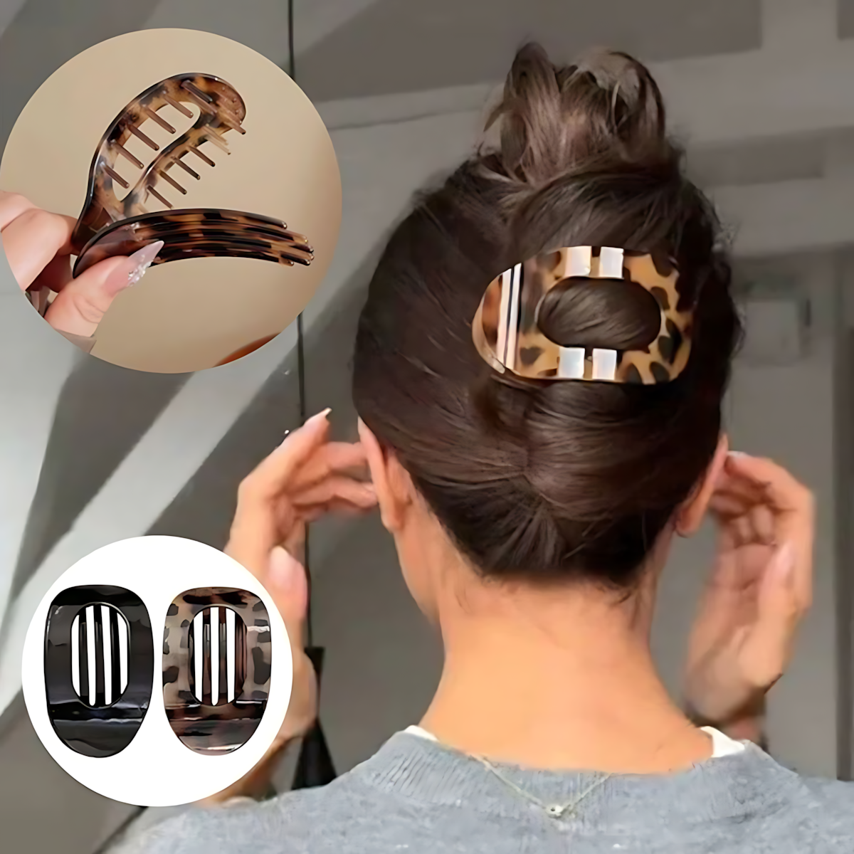 Oval Flat Hair Clip for Women