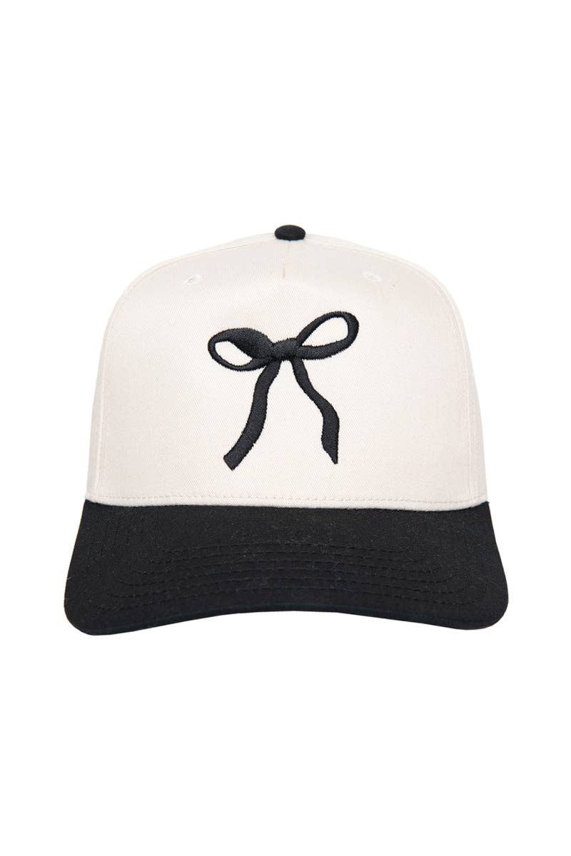 Black Coquette Bow Vintage Trucker Hat