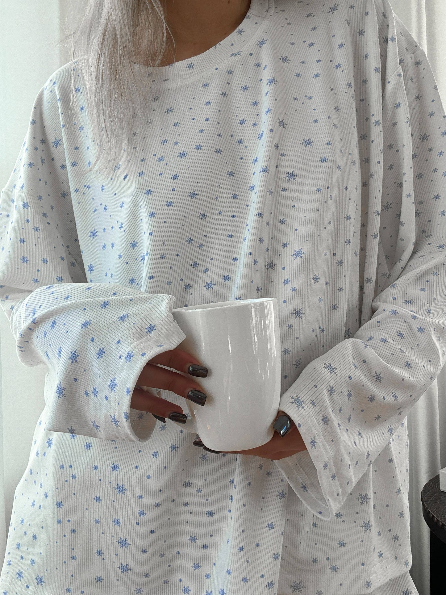 Snowflake Sunkissedcoconut Long Sleeve Pajama Top