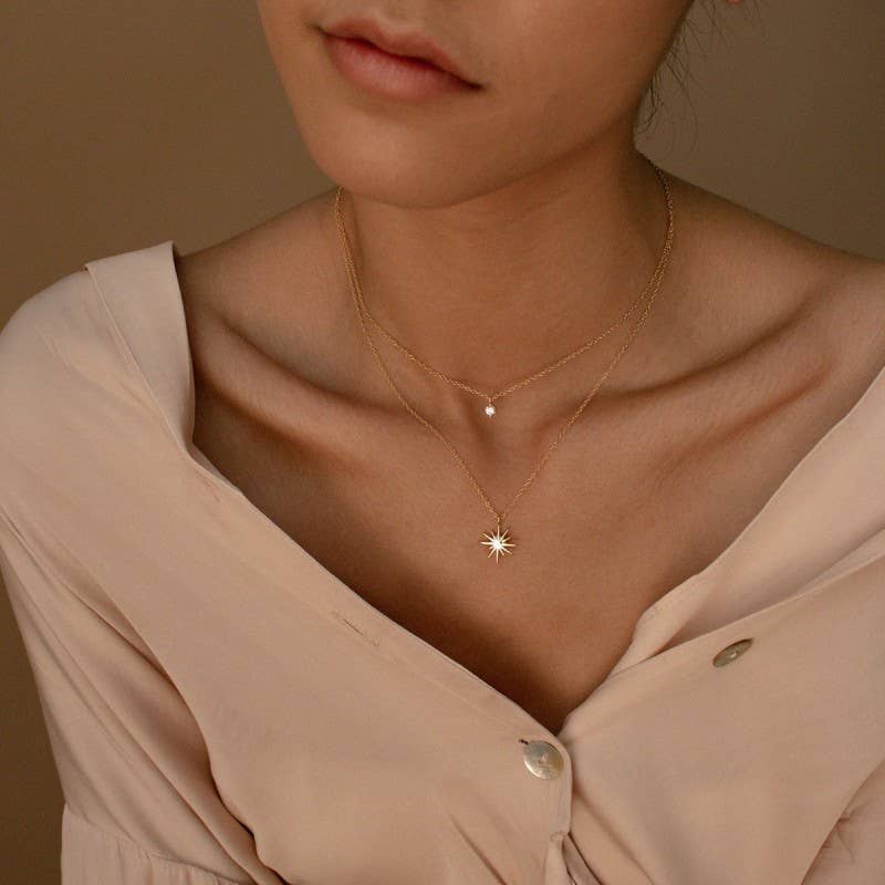 18K STAINLESS STEEL TARNISH FREE LAYERED NECKLACE