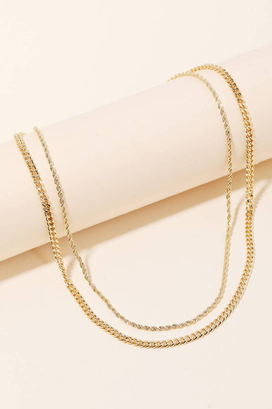 Rope And Curb Chain Layered Necklace