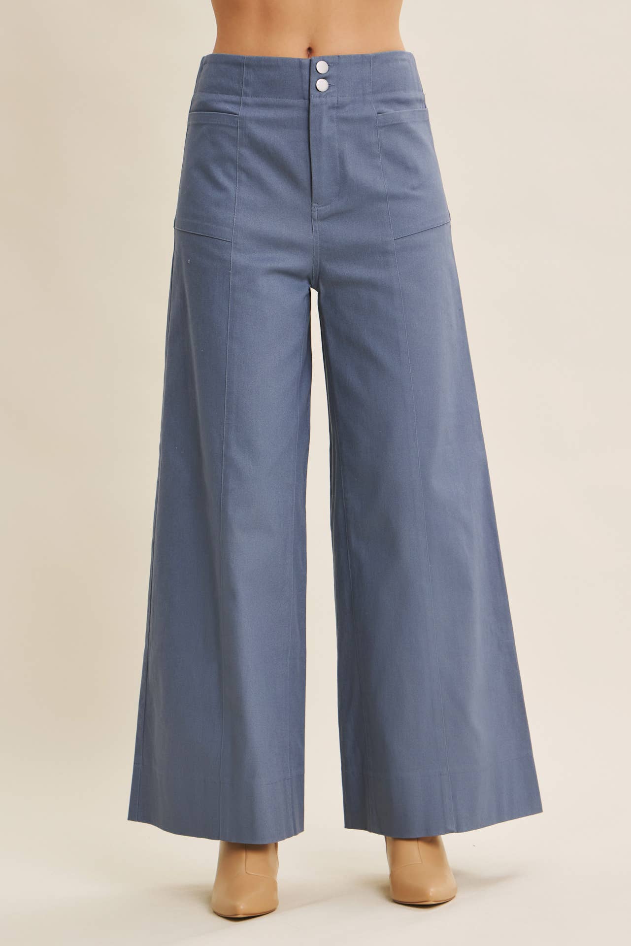 EVERYDAY ESSENTIAL STRETCHY WIDE-LEG ANKLE LENGTH PANTS