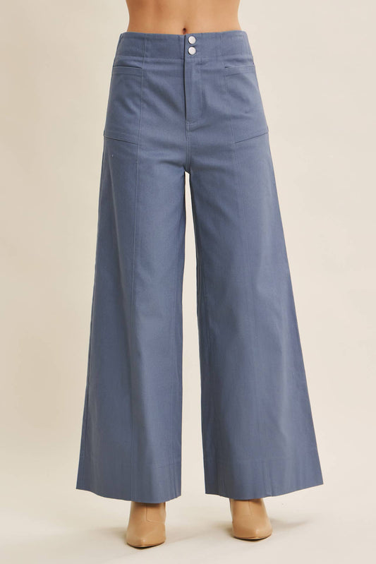 EVERYDAY ESSENTIAL STRETCHY WIDE-LEG ANKLE LENGTH PANTS