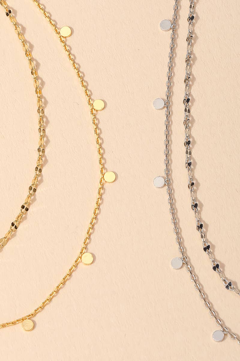 Dainty Layered Coin Choker Necklace
