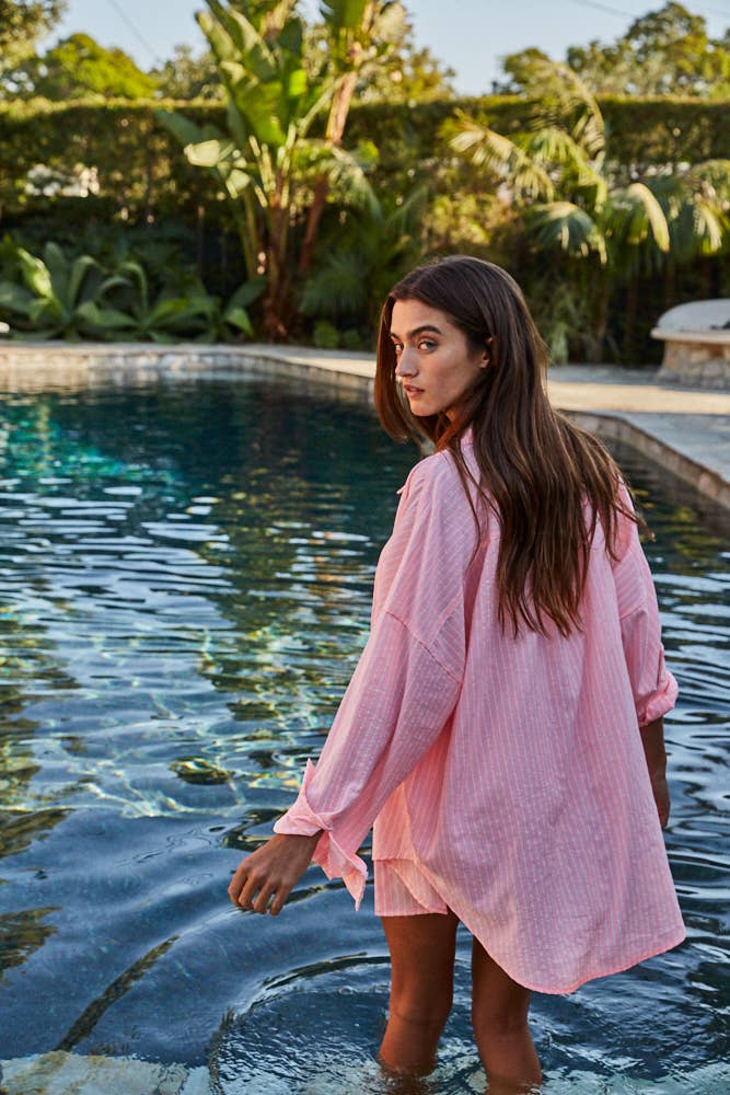 Pink Striped Buttondown Shirt