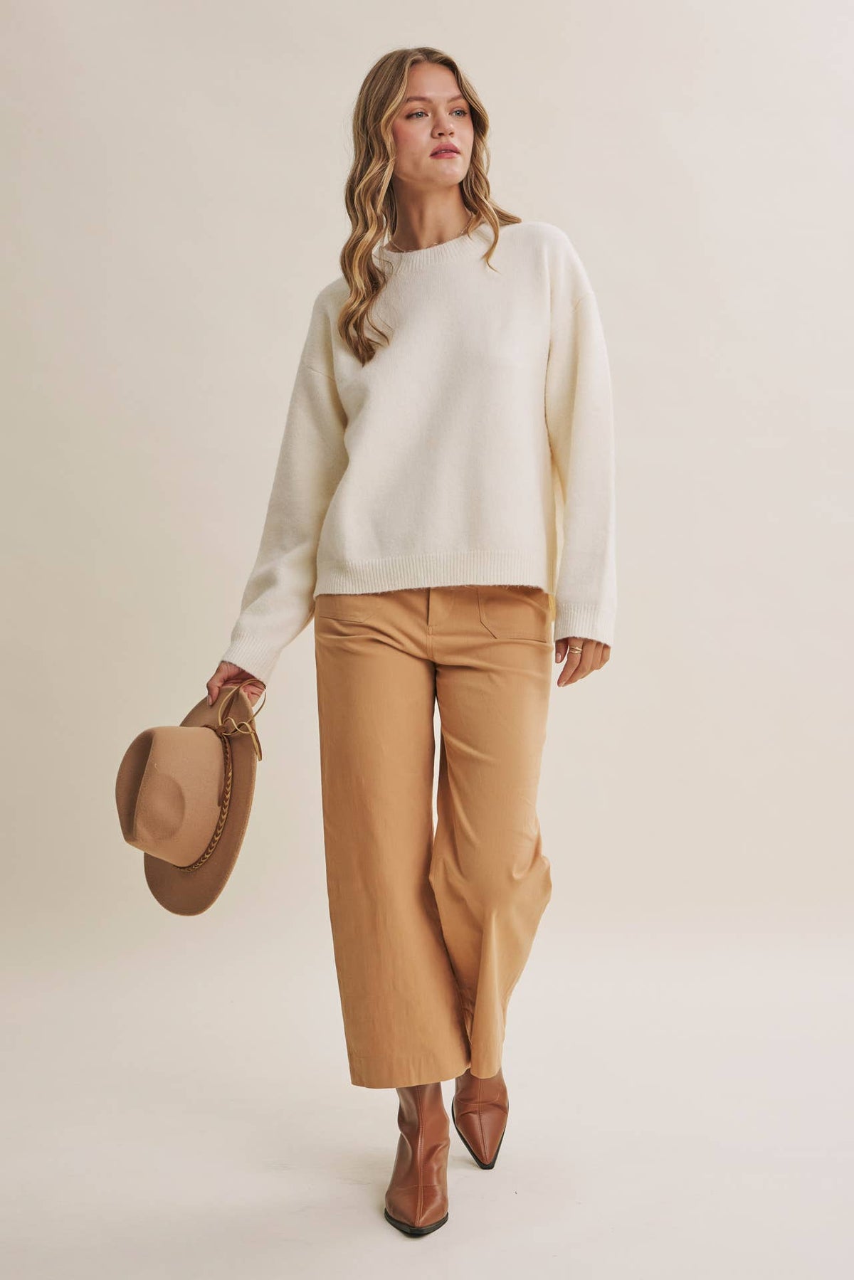 AUTUMN PICNIC OPEN-BACK GINGHAM BOW SWEATER TOP