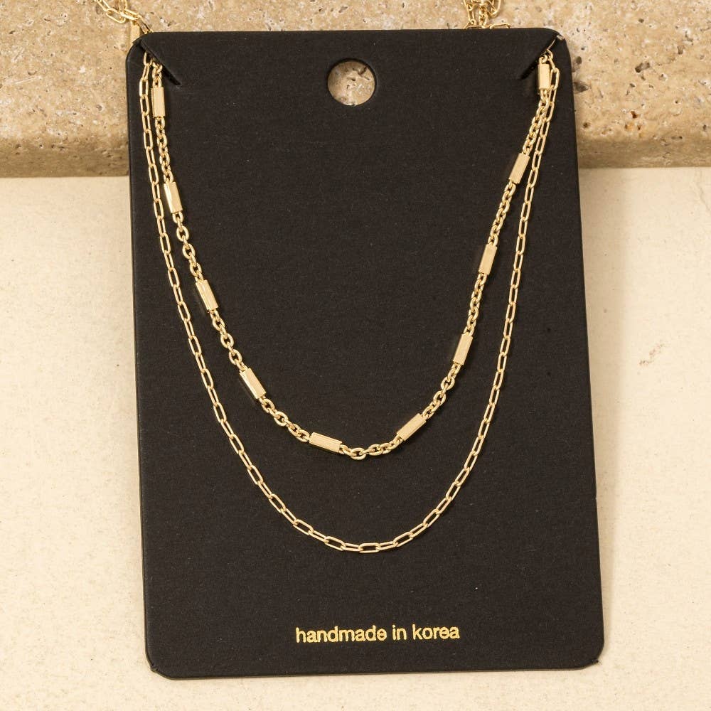 Double Chain Link Necklace