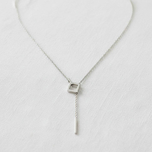 Vintage Inspired Gold-Toned Geometric Tassel Necklace