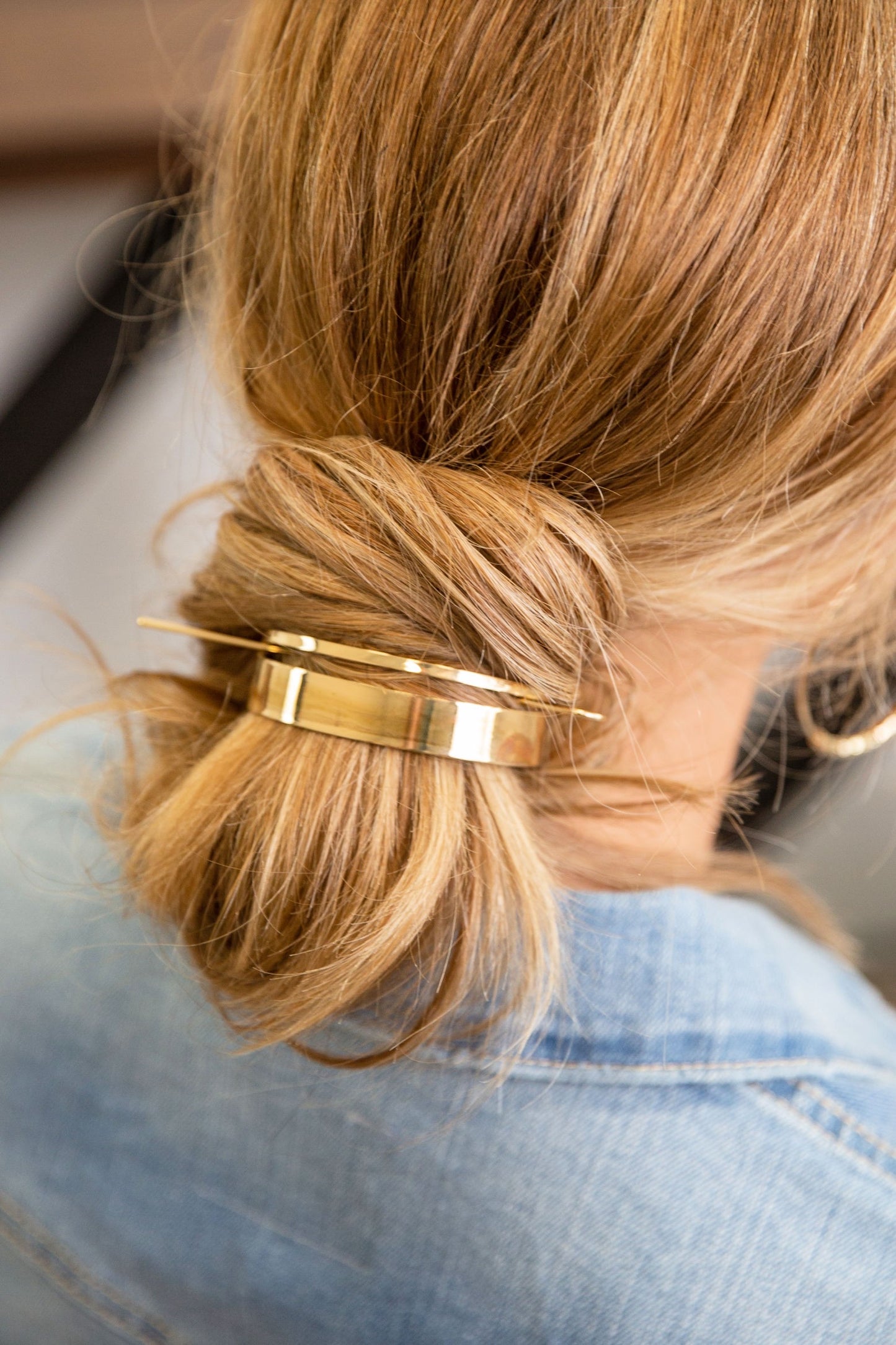 Classic Style Metallic Bun Pin Cuff Hair Accessory