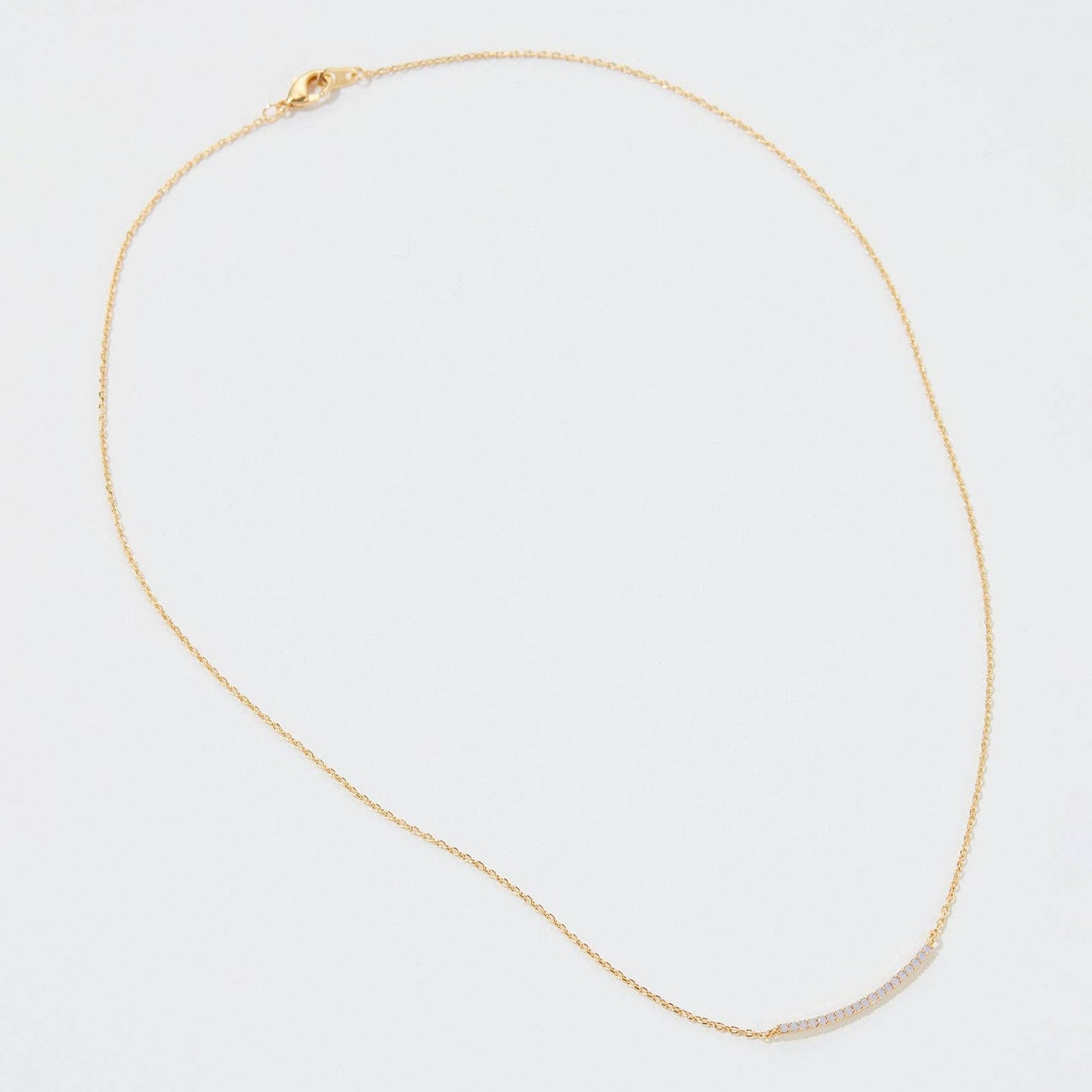 Gold Dipped Petite Stone Bar Necklace