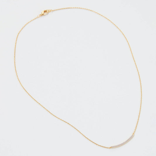Gold Dipped Petite Stone Bar Necklace