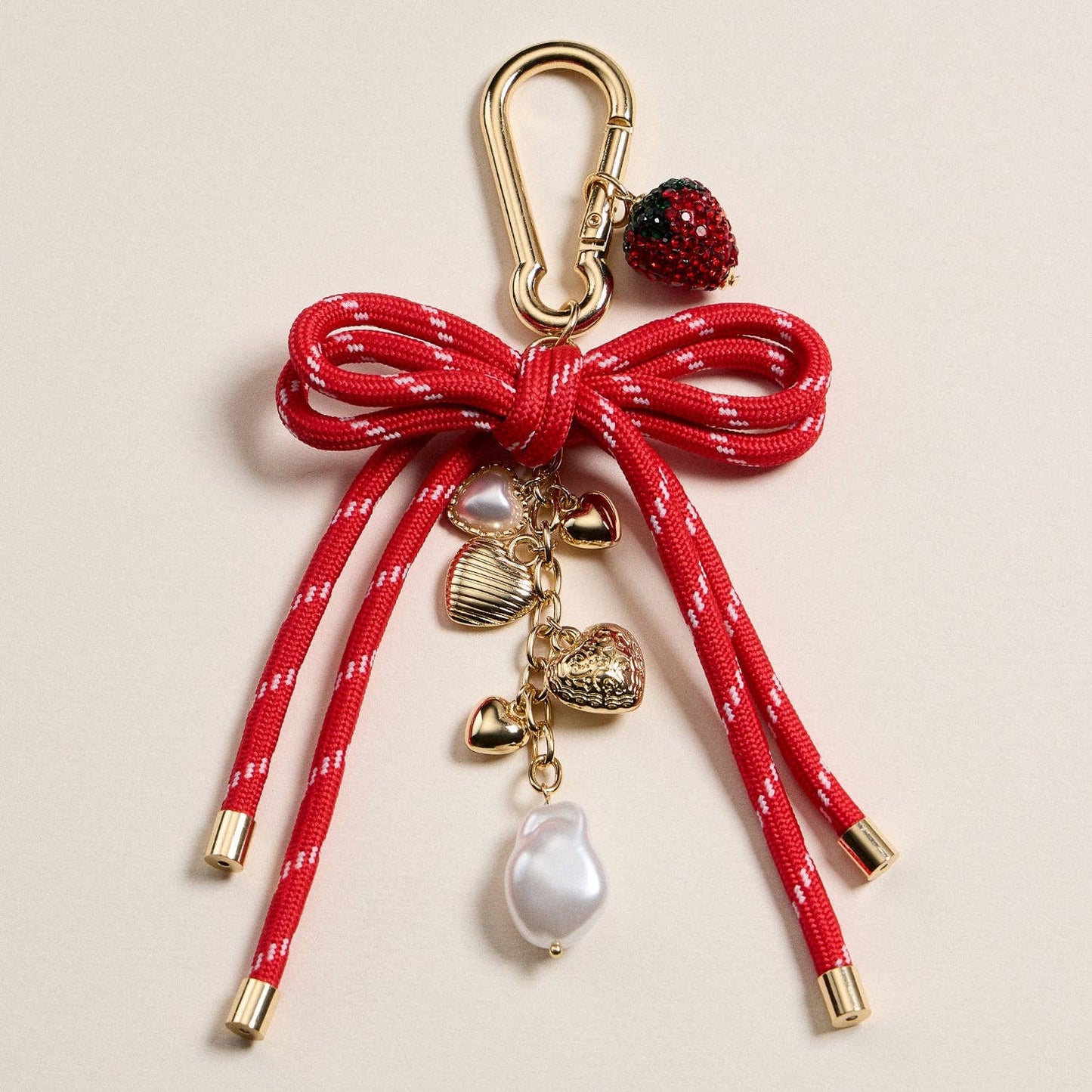 Strawberry Heart Charm Keychain & Bag Charm