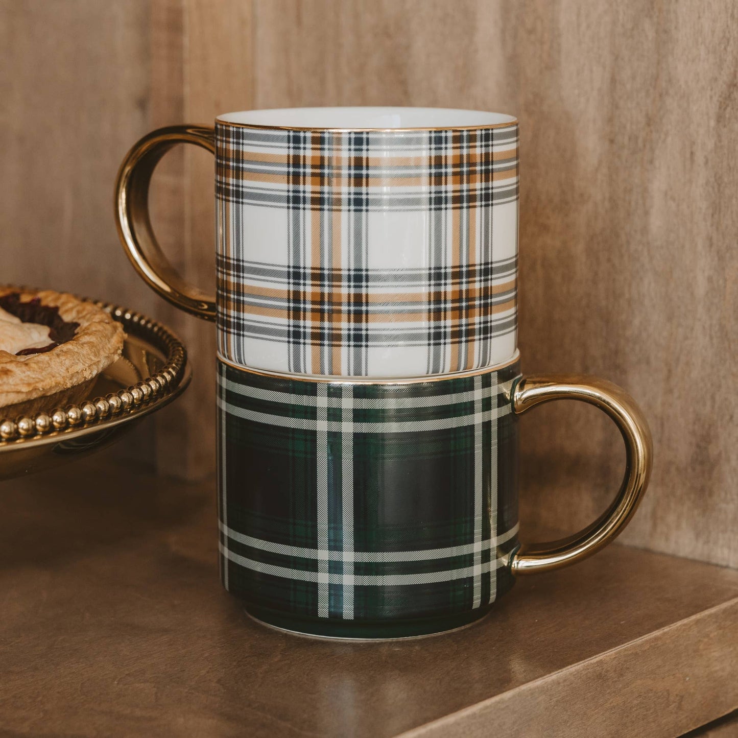 Navy Plaid Coffee Mug