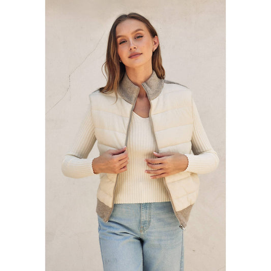 Sherpa and Puff Contrast Vest