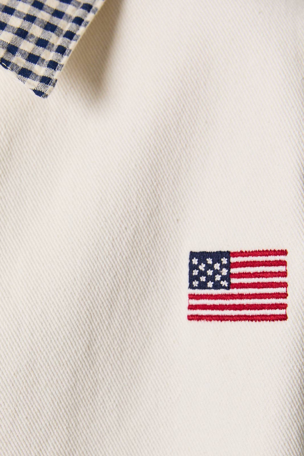 FLAG JACKET WITH GINGHAM CONTRAST
