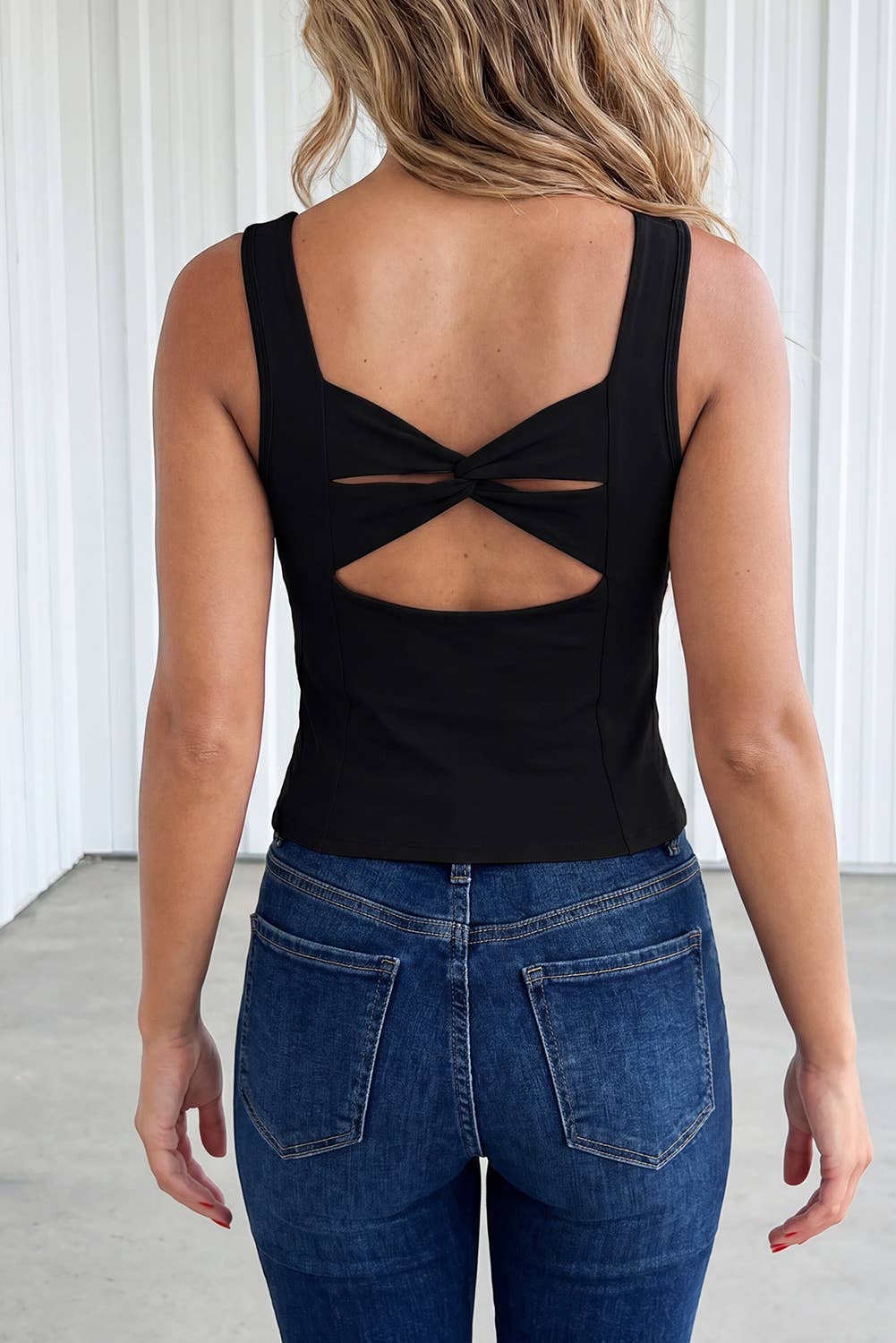Solid Simple Back Cross Criss  Sheath Vest