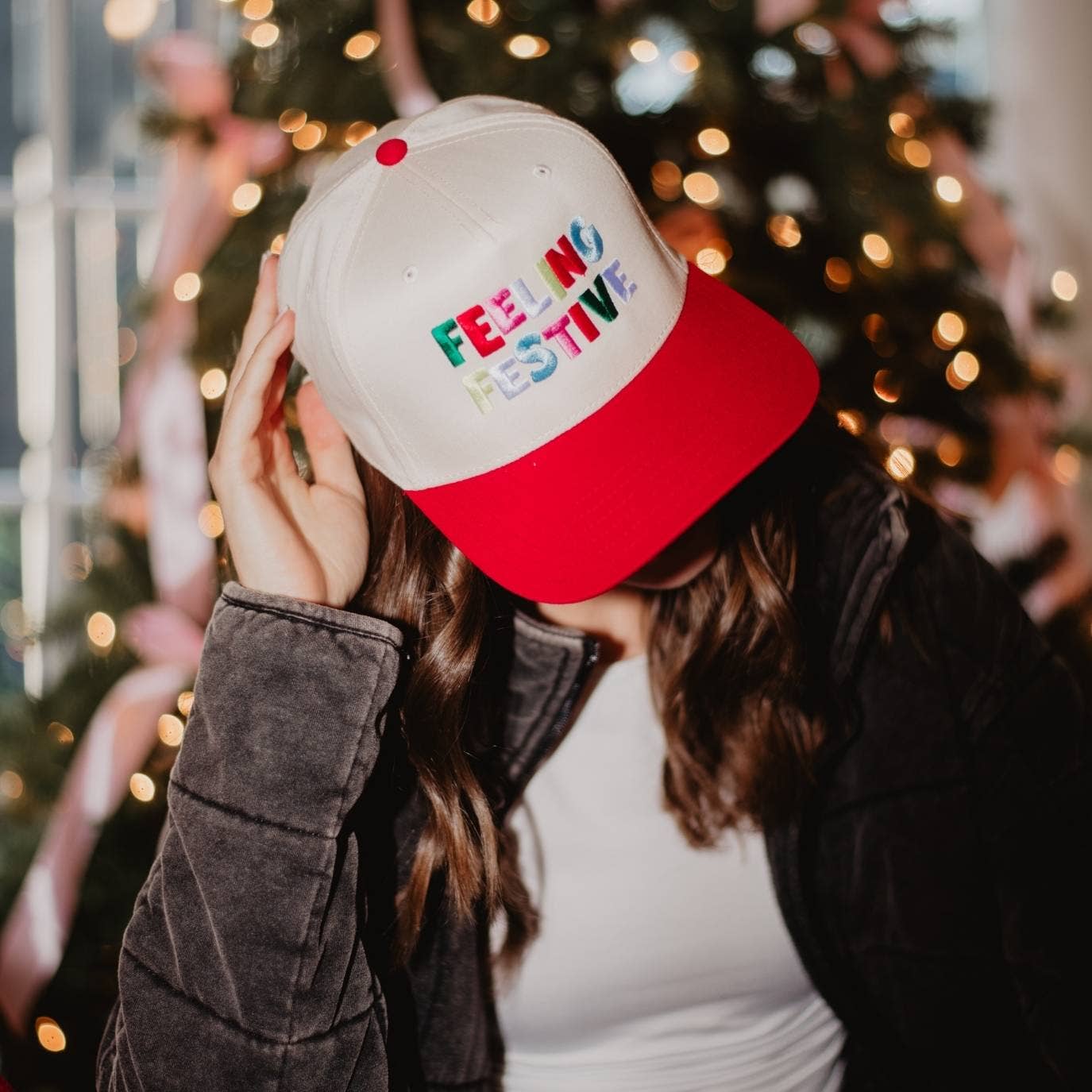 Feeling Festive Two-Toned Christmas Trucker Hat