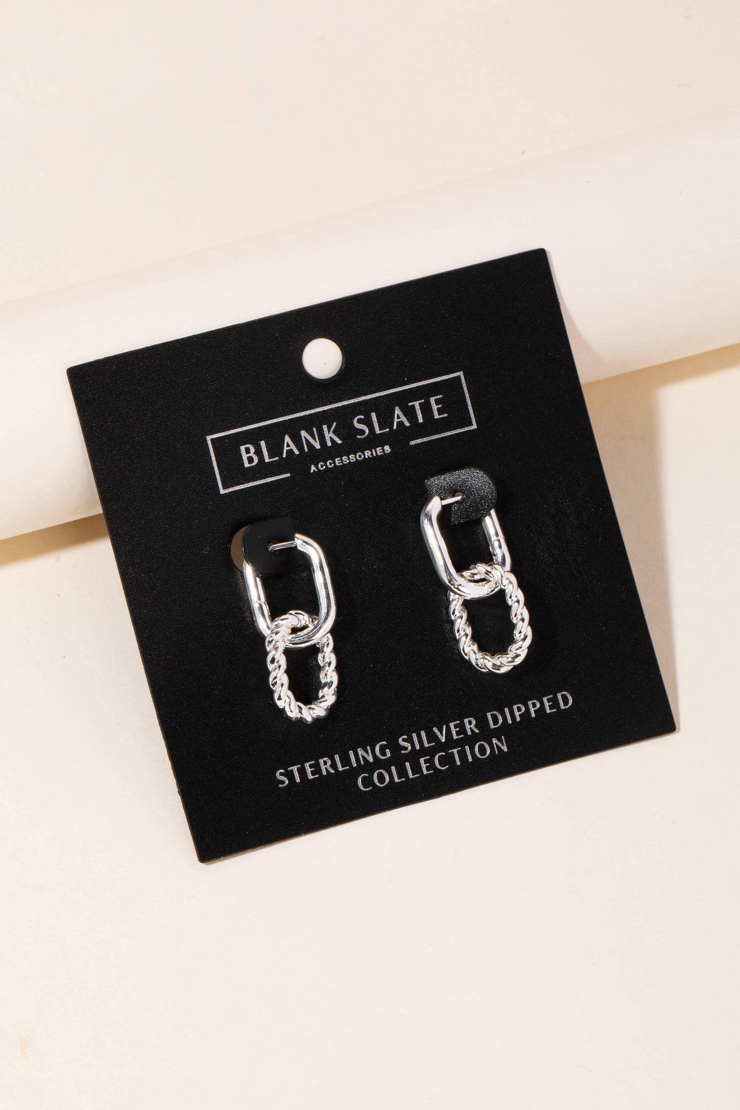 Gold Dipped Linked Oval Hoop Dangle Earrings