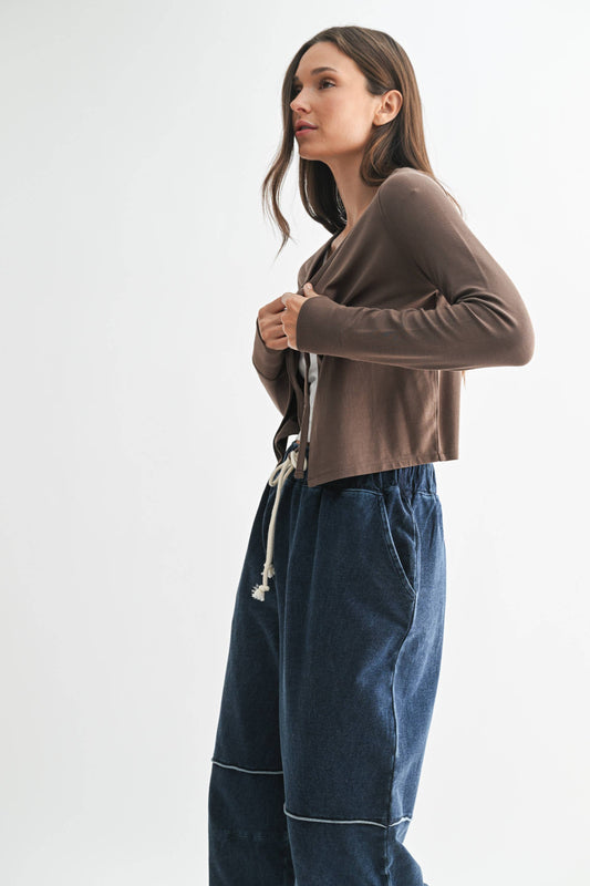 Charming Ballet Tie-Front Sweater