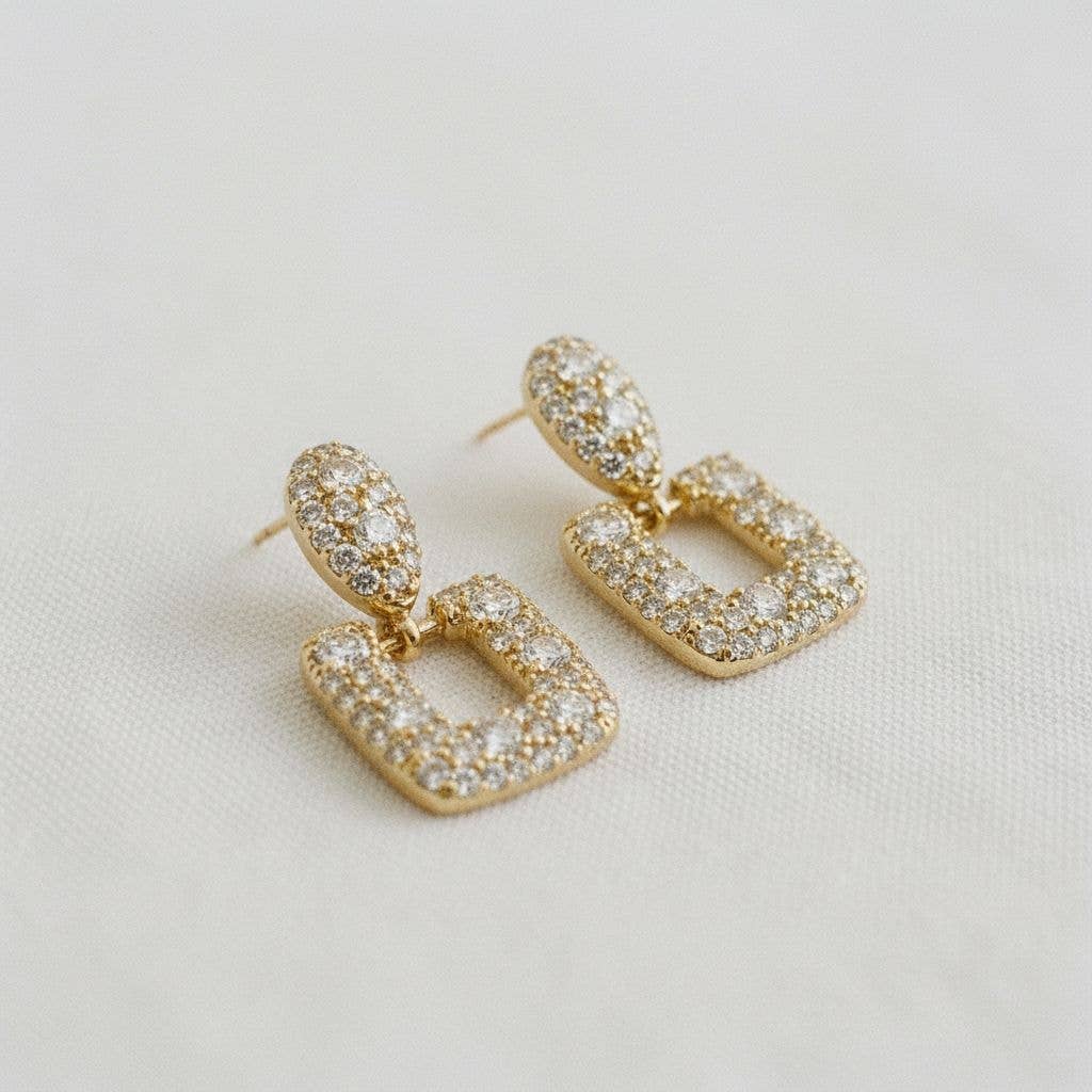 Zircon Geometric Stud Earrings