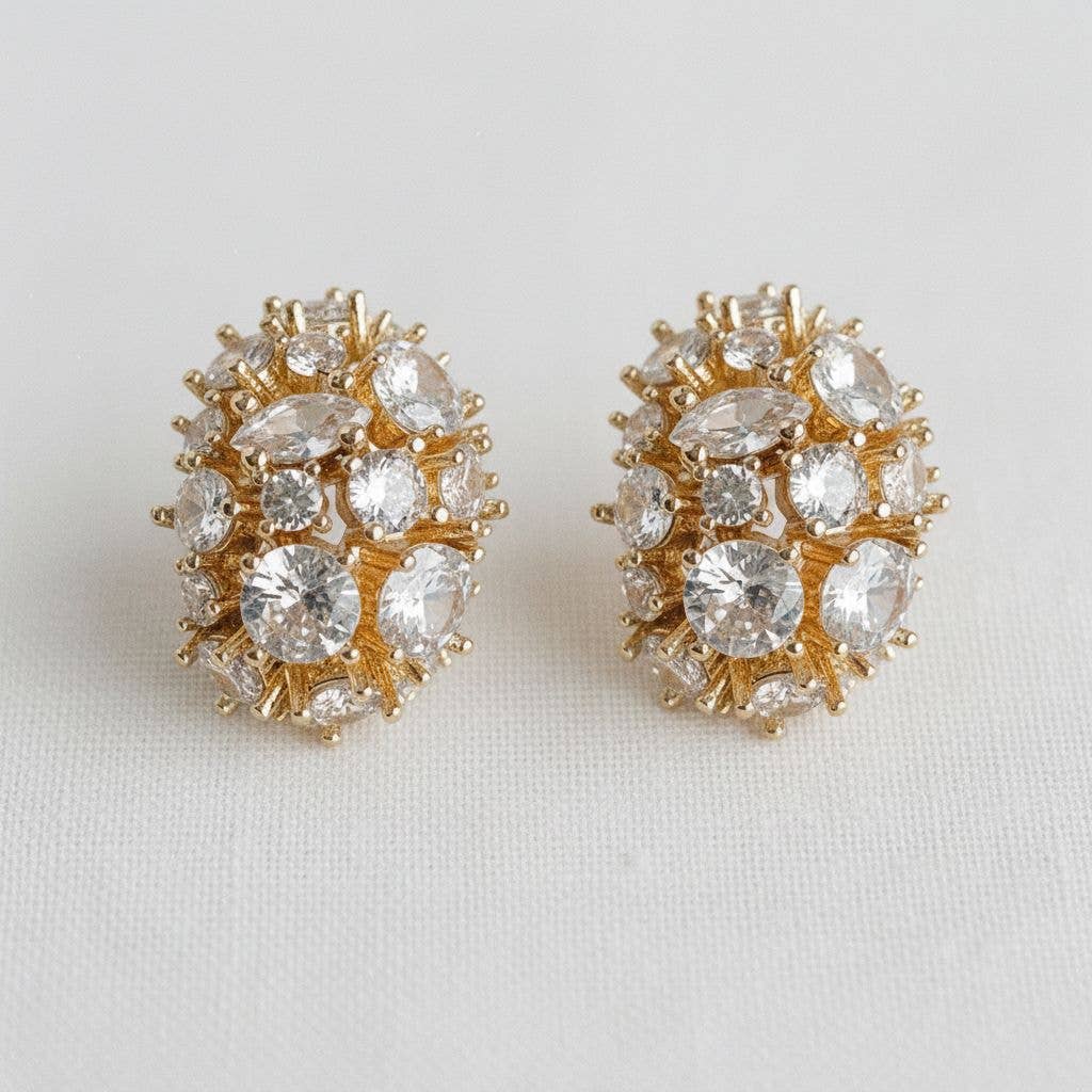 Chic Vintage-Inspired Gemstone Stud Earrings