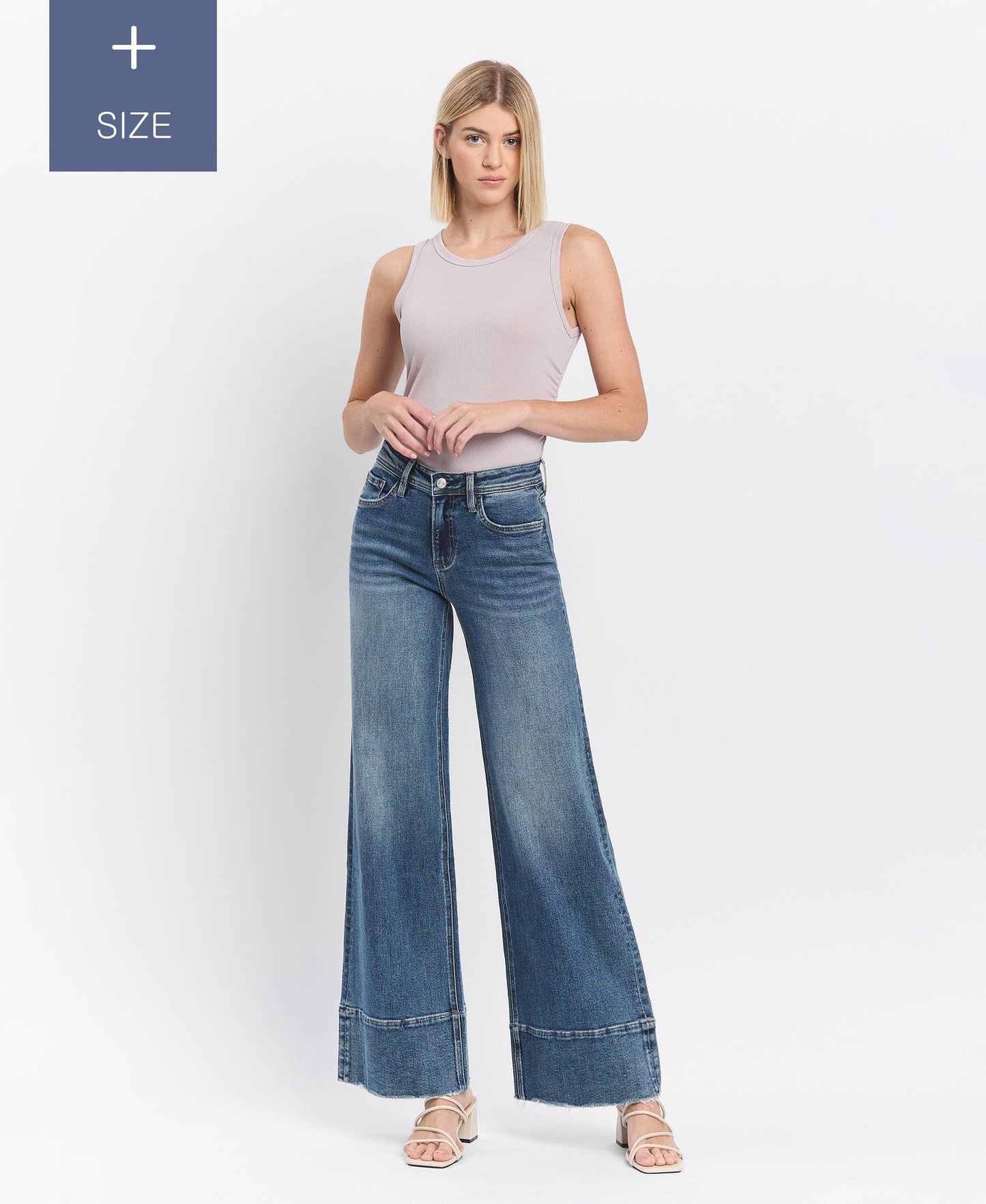 PLUS SIZE TUMMY CONTROL HIGH RISE A LINE WIDE LEG