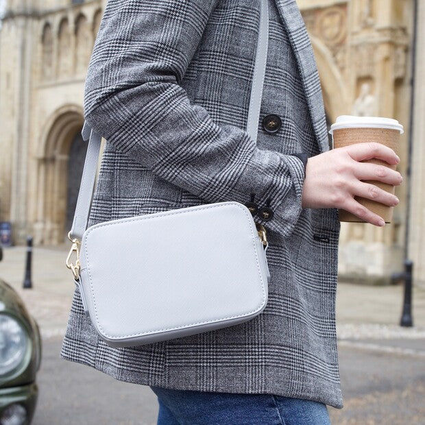 Rectangular Crossbody Bag in Grey