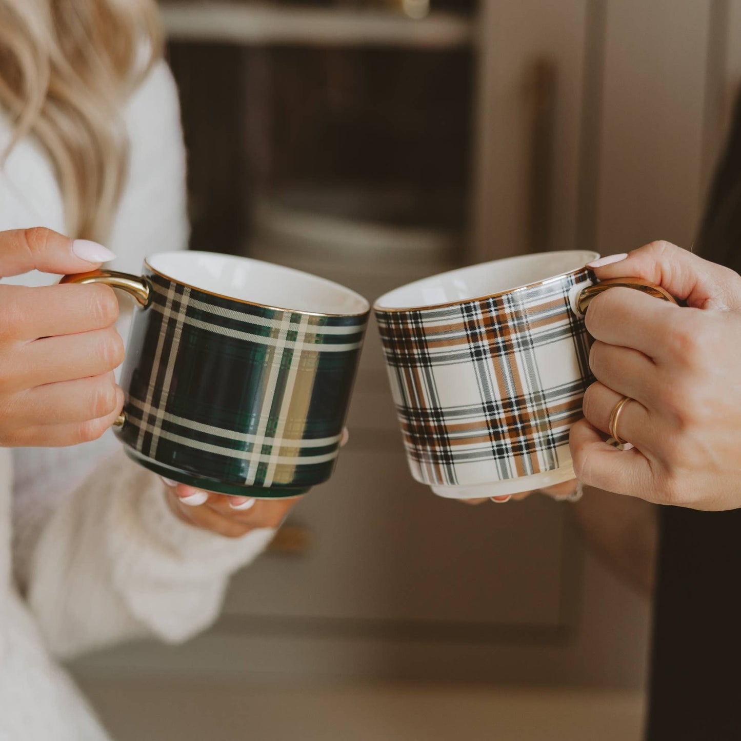 Navy Plaid Coffee Mug