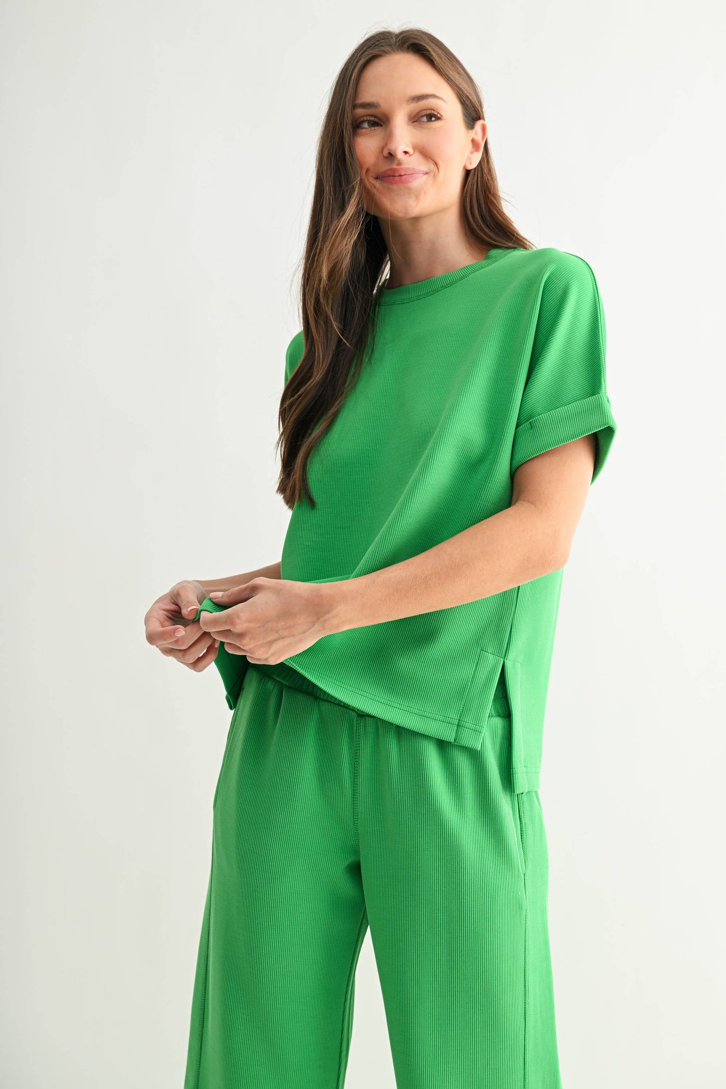 Luxe Sand Wash Rib Lounge Tee