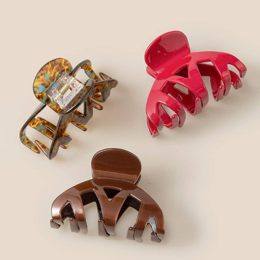 3 Piece Mixed Hair Claw Set