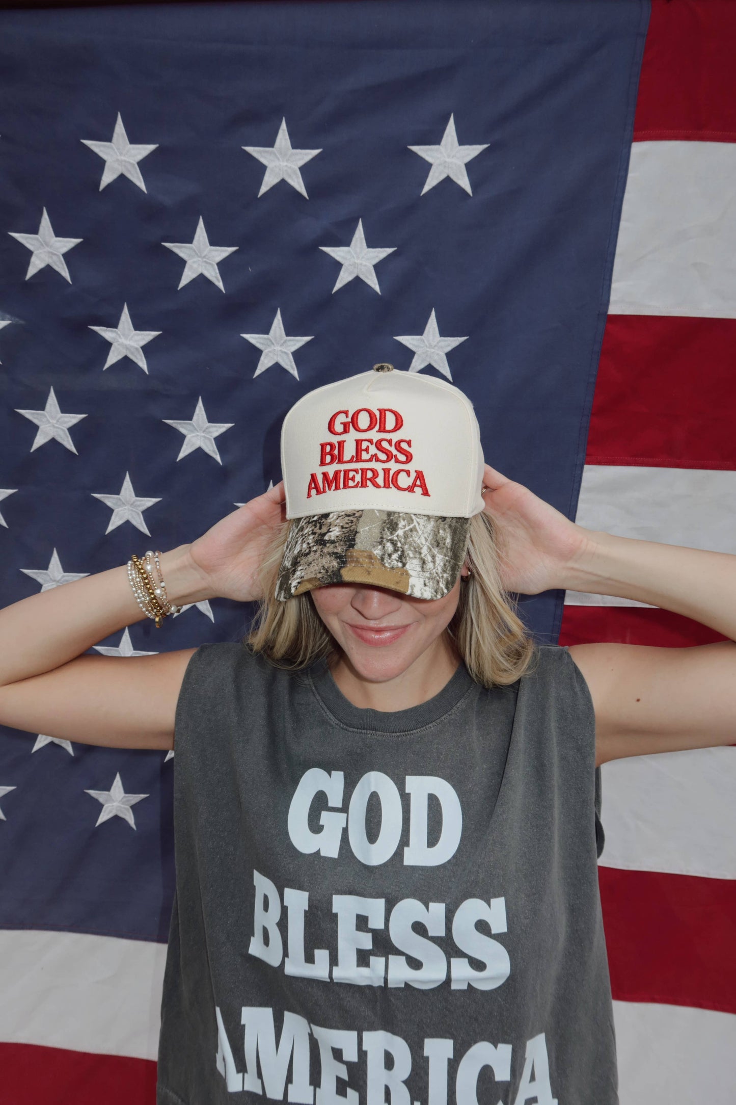 God Bless America Camo Hat