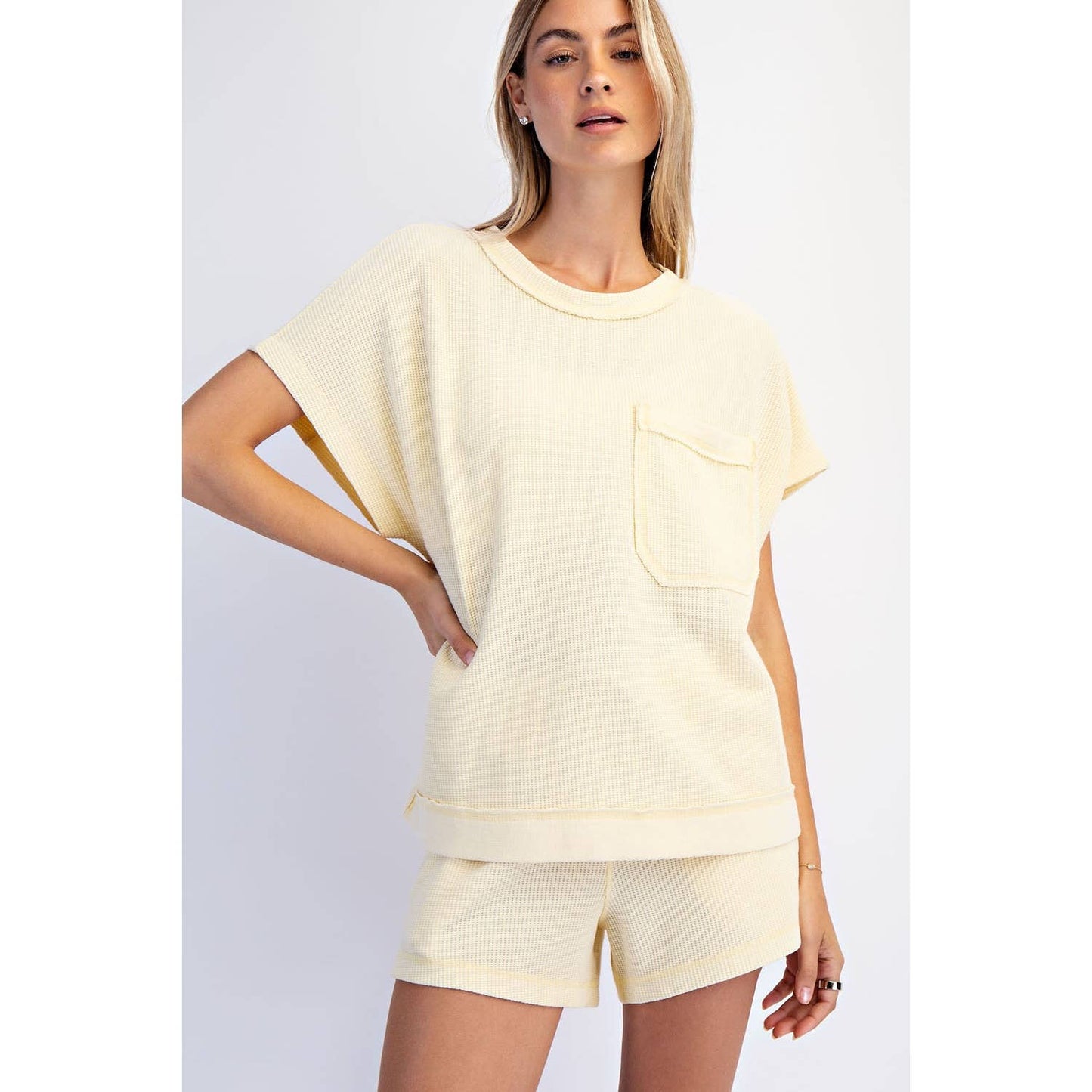 MINERAL WASHED HONEYCOMB OVERSIZED TEE