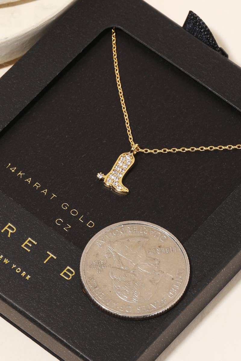 Cowboy Boot Pendant Necklace
