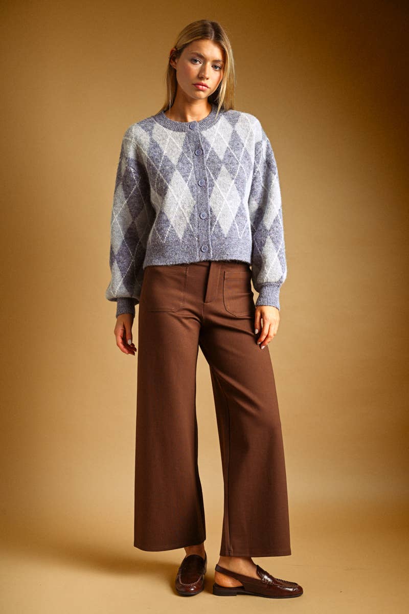 PONTE FABRIC CROP PANTS