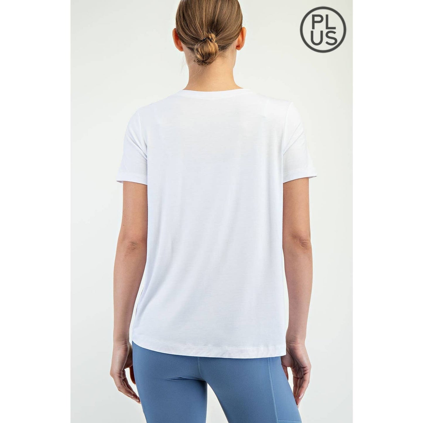 PLUS SIZE VISCOSE MODAL SHORT SLEEVE TOP