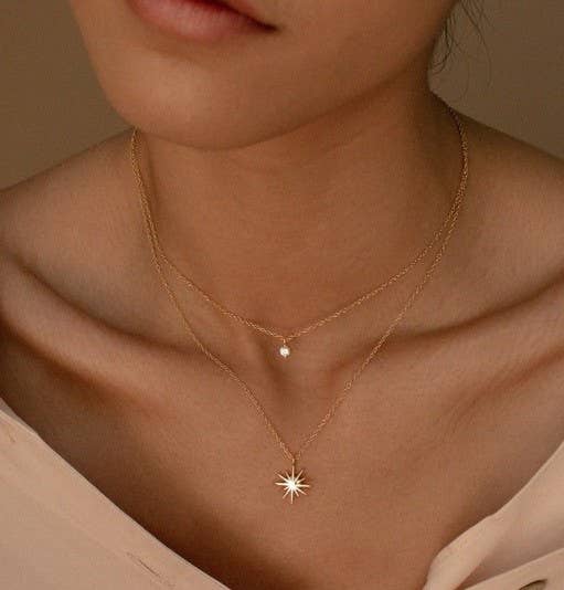 18K STAINLESS STEEL TARNISH FREE LAYERED NECKLACE
