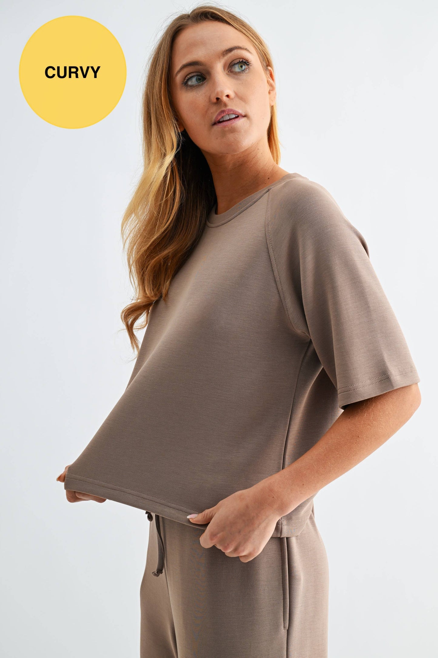 CURVY Laguna Soft Drape Raglan Tee