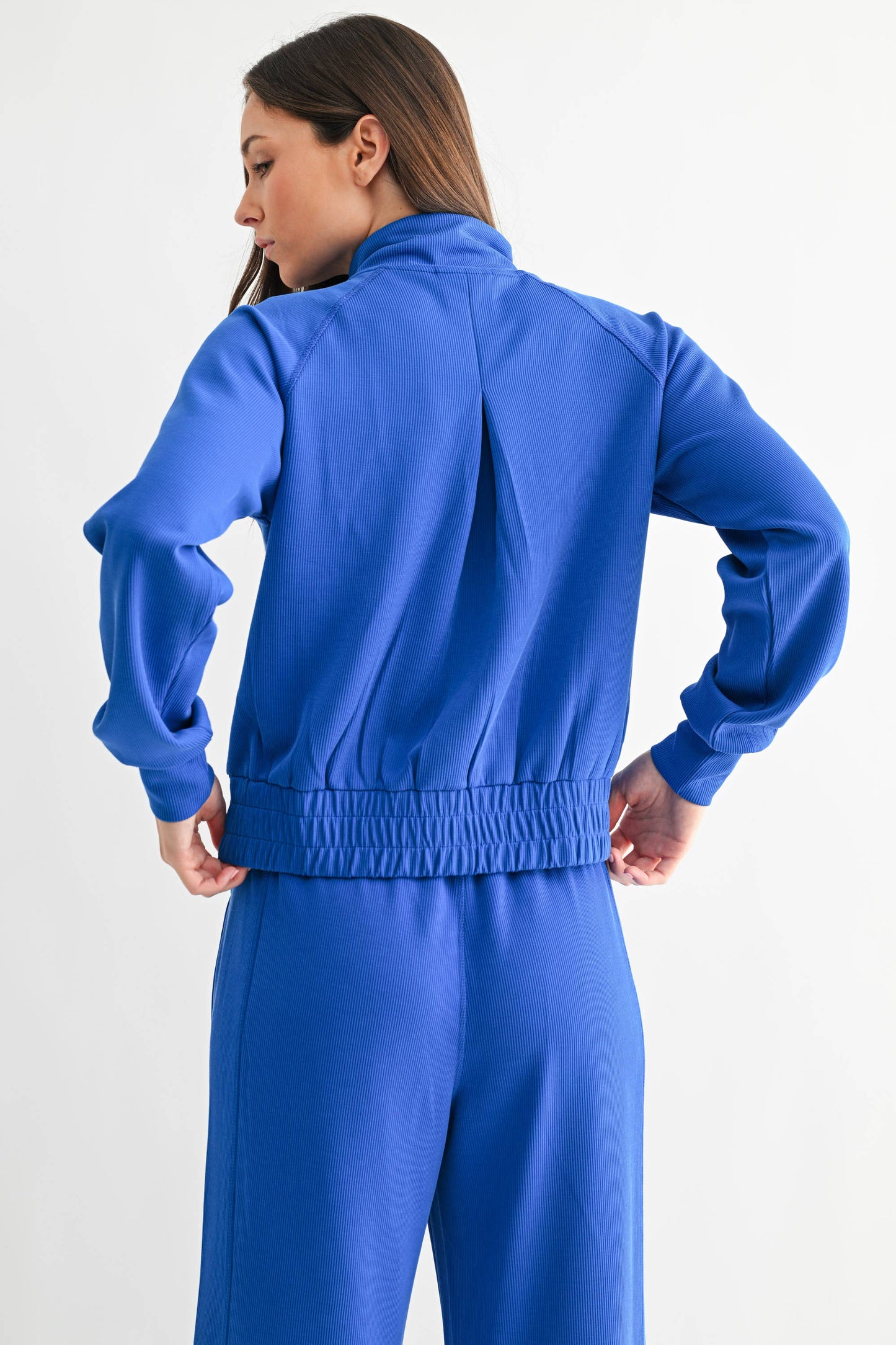 Luxe Sand Wash Rib Zip Jacket