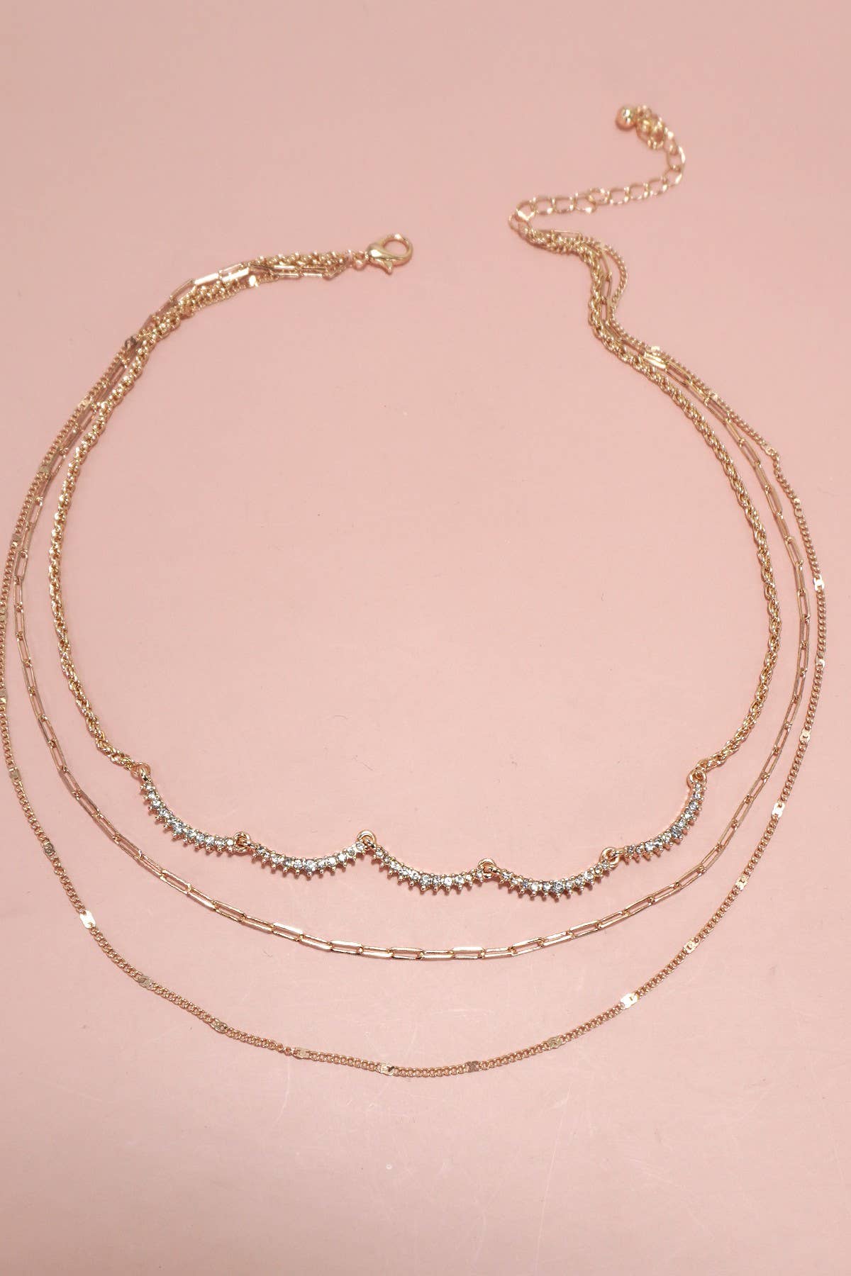 MULTI LAYER CLOUD RHINESTONE NECKLACE