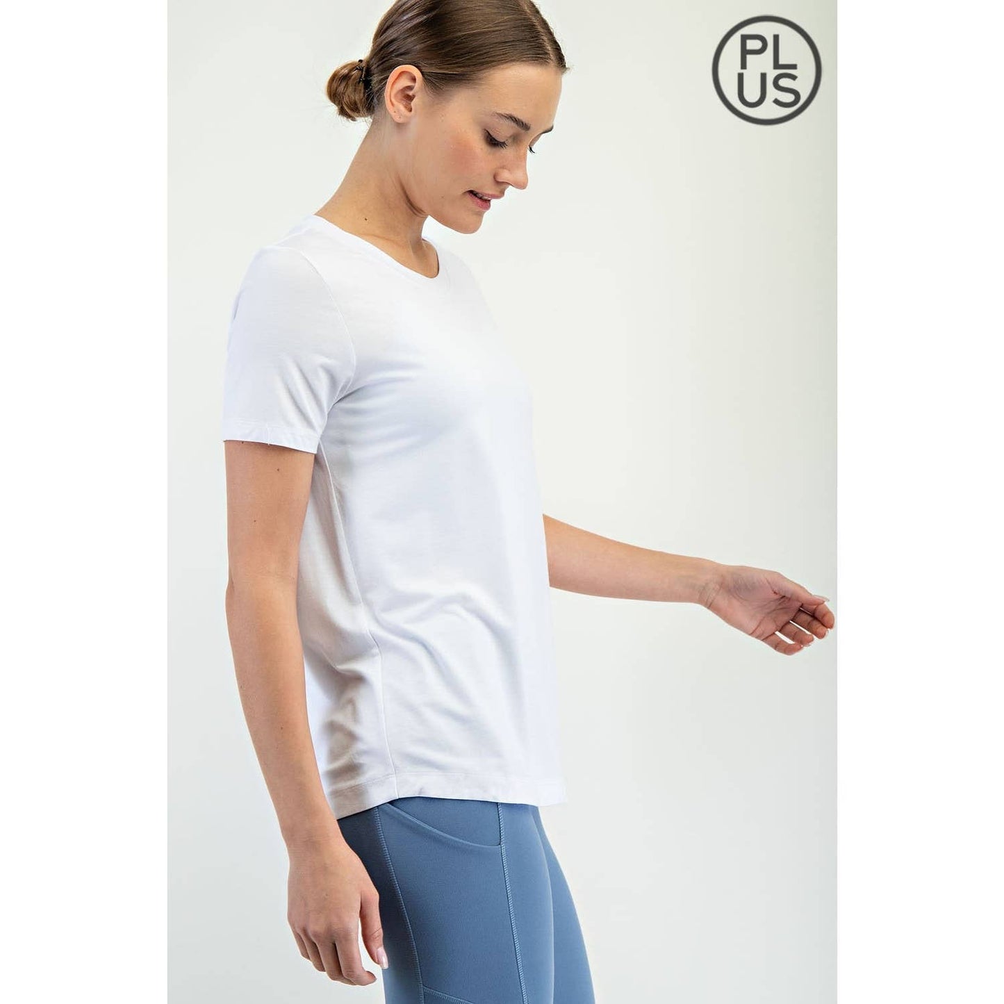 PLUS SIZE VISCOSE MODAL SHORT SLEEVE TOP