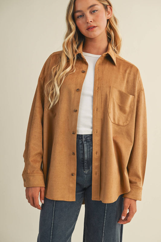 SUEDE SHIRT TOP