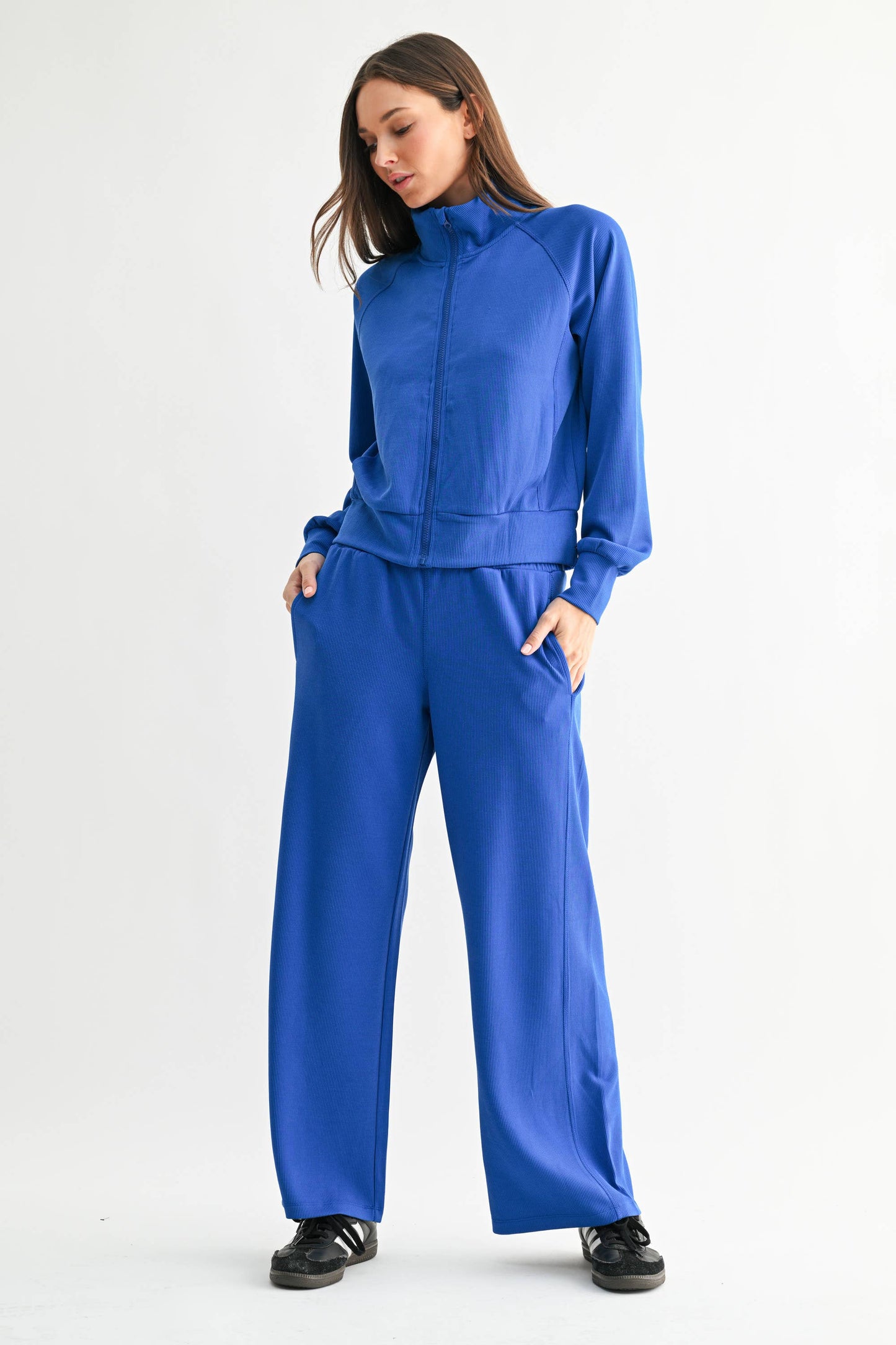 Luxe Sand Wash Rib Zip Jacket