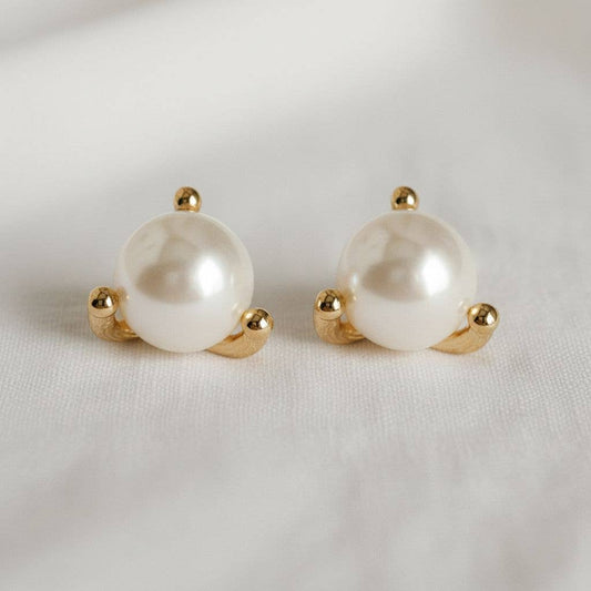 Mini Vintage Glass Pearl Stud Earrings